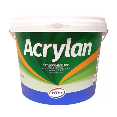 Vopsea acrilică 100% vitex acrylan 902101 - alb 3l